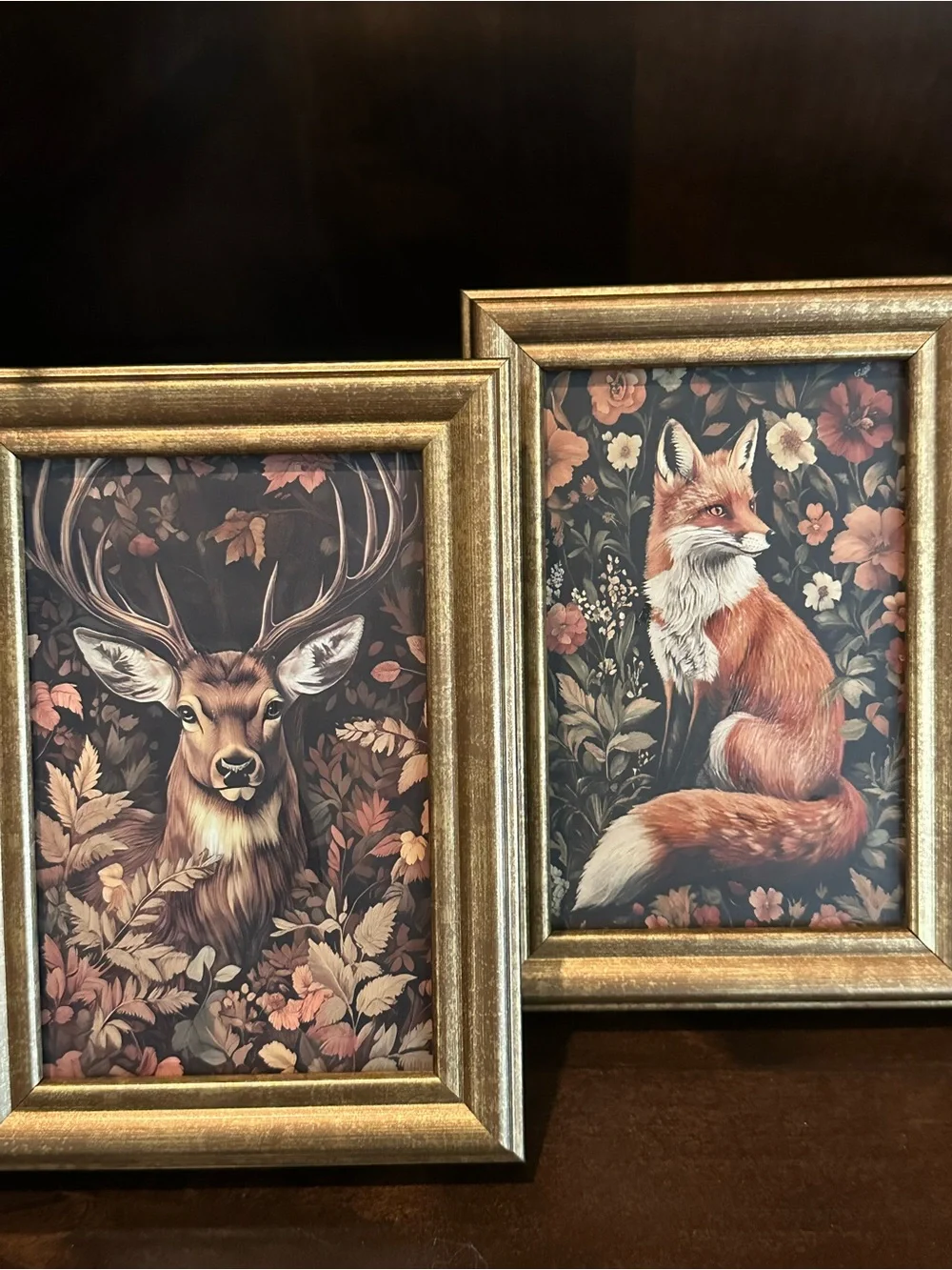 PICK ANY 2! Fall Leaves Flowers Owl Fox Deer Squirrel Wood Decor Frame Pictures